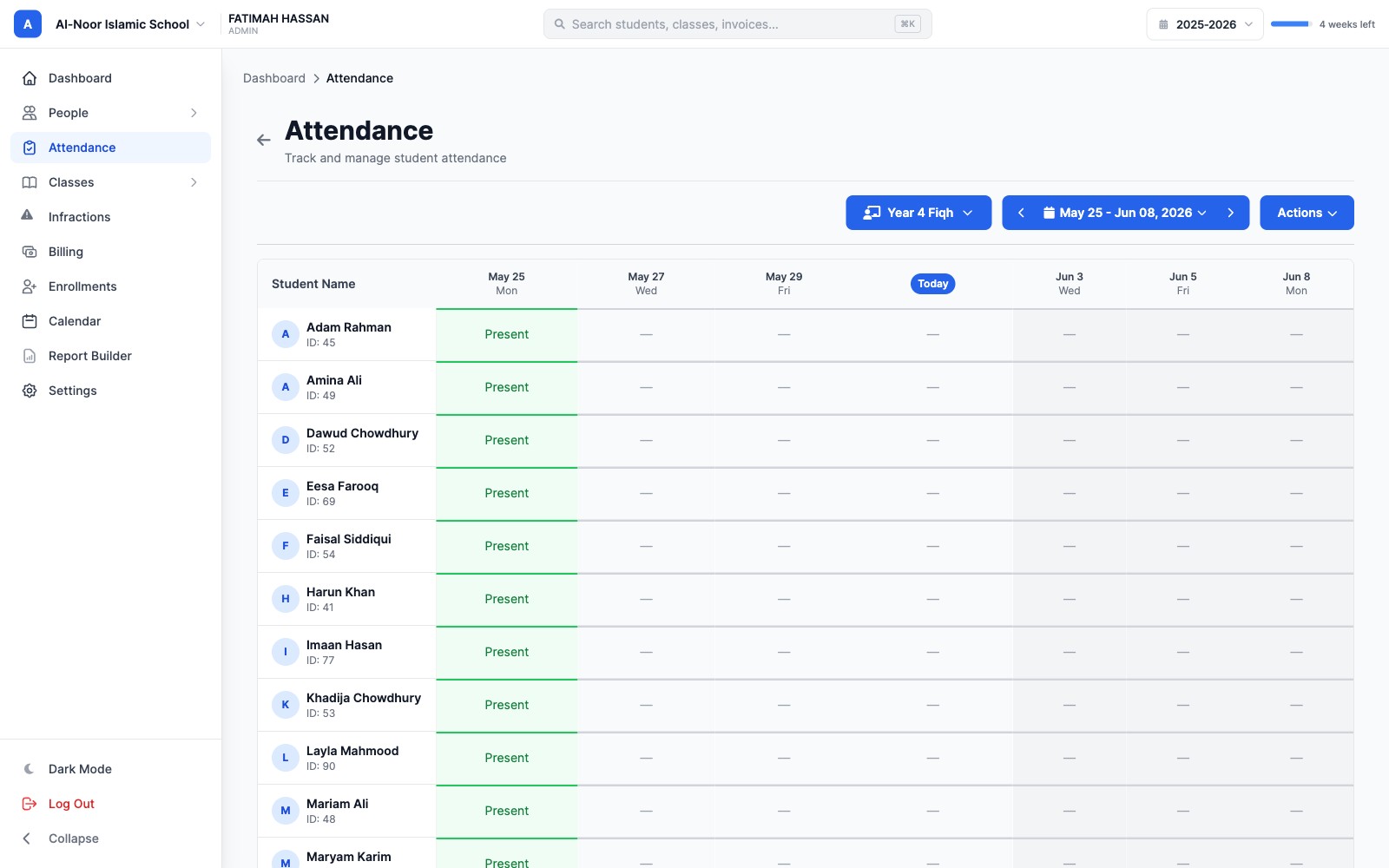 MarkTrack Attendance